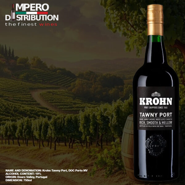 Krohn Tawny Port fortified wine bottle Portugal